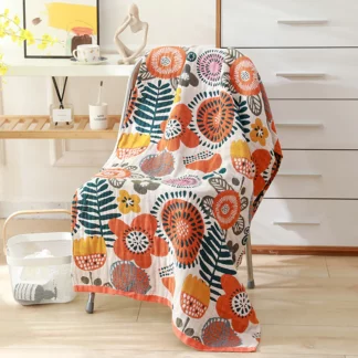 Bohemian Floral Printing Pure Cotton Bath Towels Home Bath