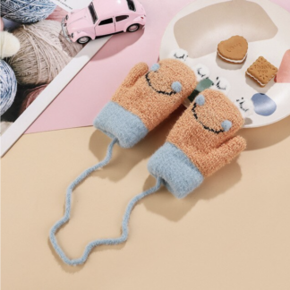 Children's Cute Smiley Thickened Knitted Gloves
