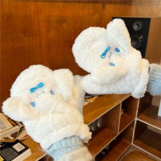 Soft Plush Cute Puppy Fingerless Girls Mittens