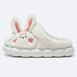 Non Slip Lovely Rabbit Women Cotton Slippers
