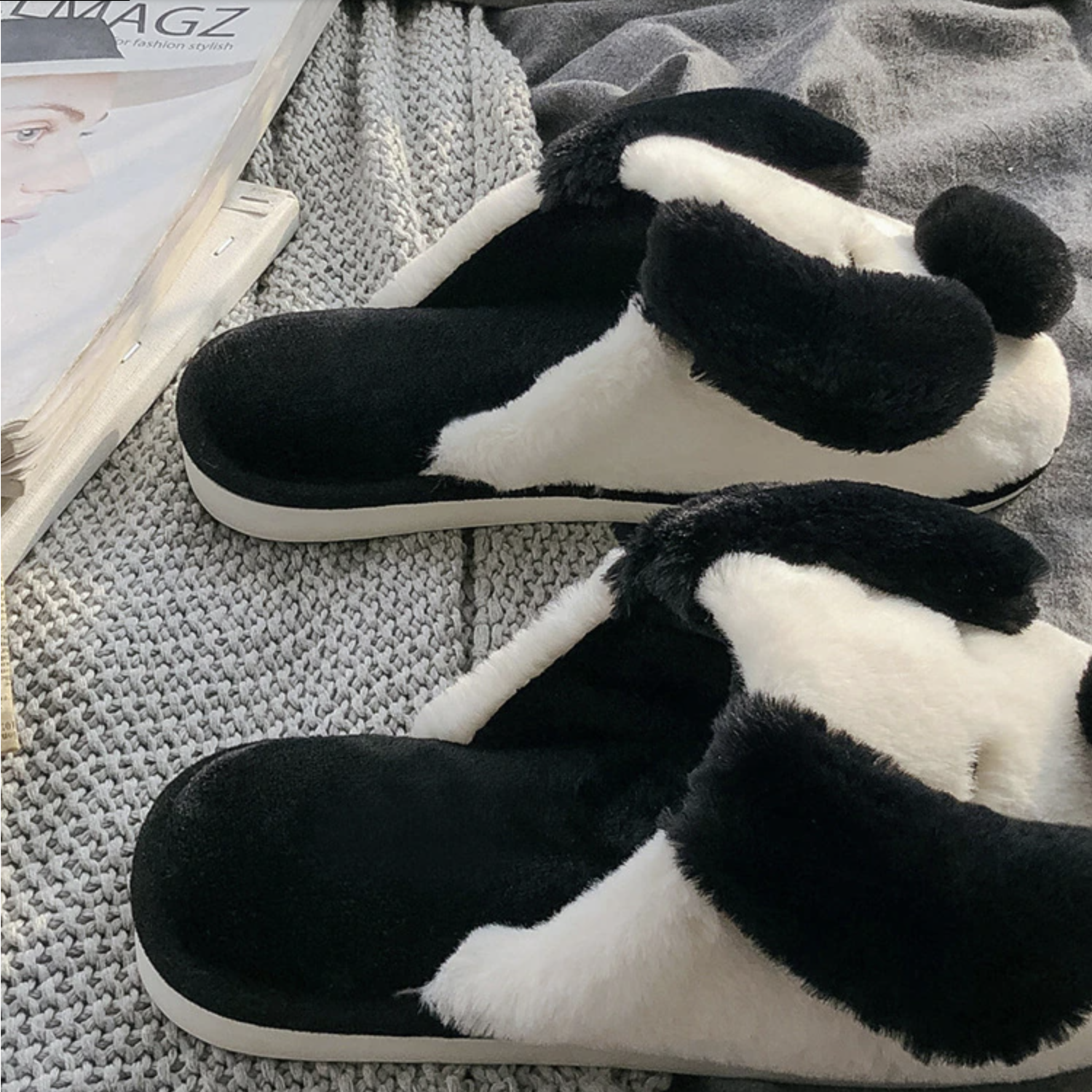 Cute Lovely Cartoon Dog Cotton Home Women's Slippers - Image 3