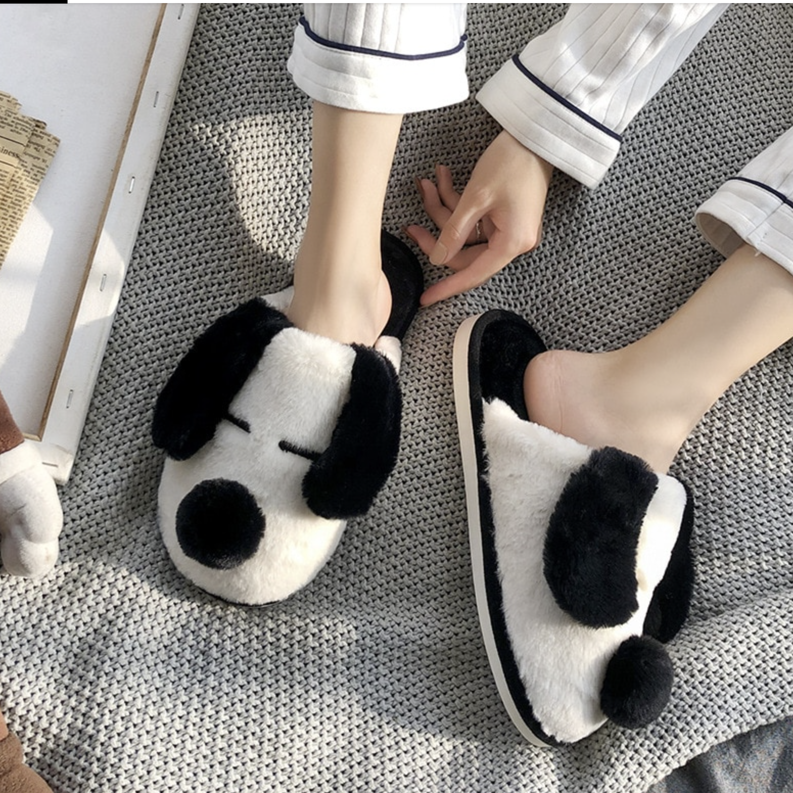 Cute Lovely Cartoon Dog Cotton Home Women's Slippers - Image 2