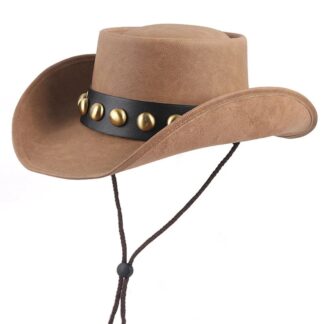 High Quality Leather Western Cowboy Cowgirl Cap