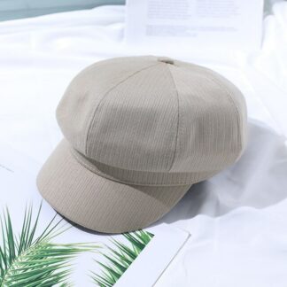 Fashion Solid Felt Plaid Vintage Berets Hat For Ladies