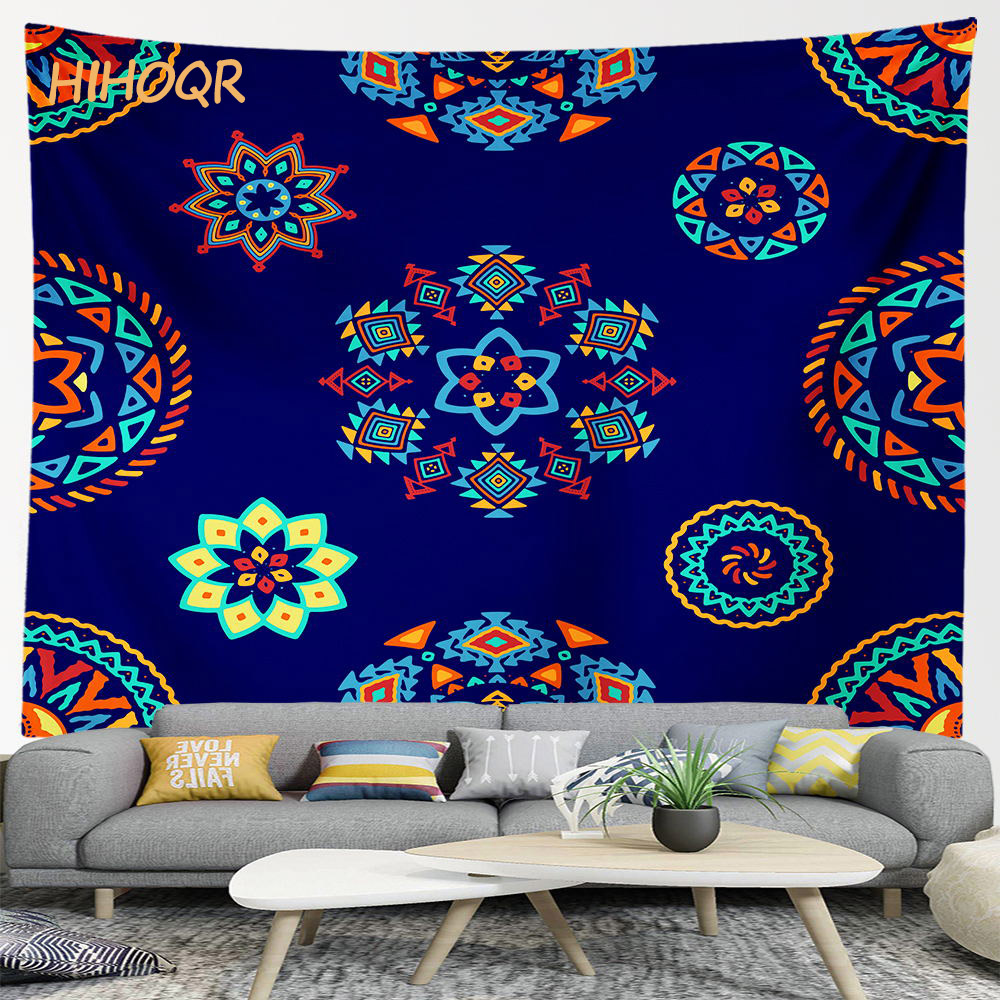 Bohemian Tapestry Wall Hanging, Dark Blue - Image 3