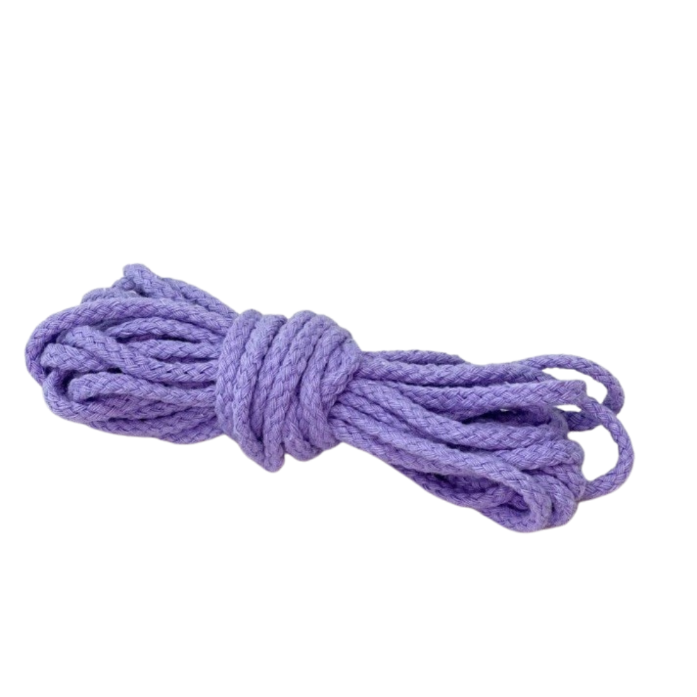 Macrame 5mm Multi Strand Colored Cotton Yarn Hand Woven, Macaroon Purple
