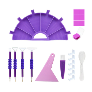 New Large Capacity Diamond Painting Tray, Purple, Full Set