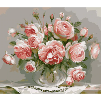 Flowers Canvas Drawing Figure Oil Painting, Roses With Ready Frame