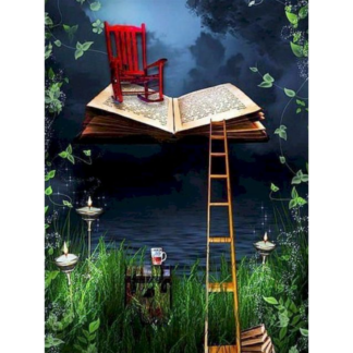 Acrylic Paint By Numbers Set Oil Painting, Dark Night With Book