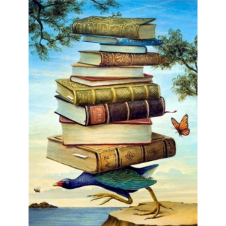 Acrylic Paint By Numbers Set Oil Painting, Bird With Book