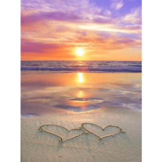 Sandy Beach Paint By Numbers, Two Heart On Sand
