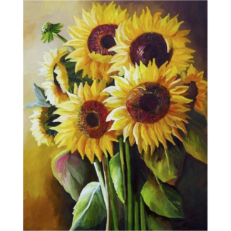 Acrylic Watercolor Paint By Number, Beautiful Sunflower