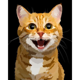 Cute Yellow Cat DIY Painting By Number, Animals Canvas Art