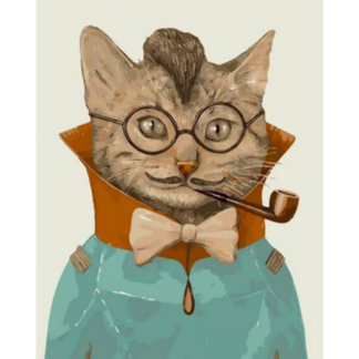 DIY Painting By Number, Animals Canvas Art, Funny Cat Face
