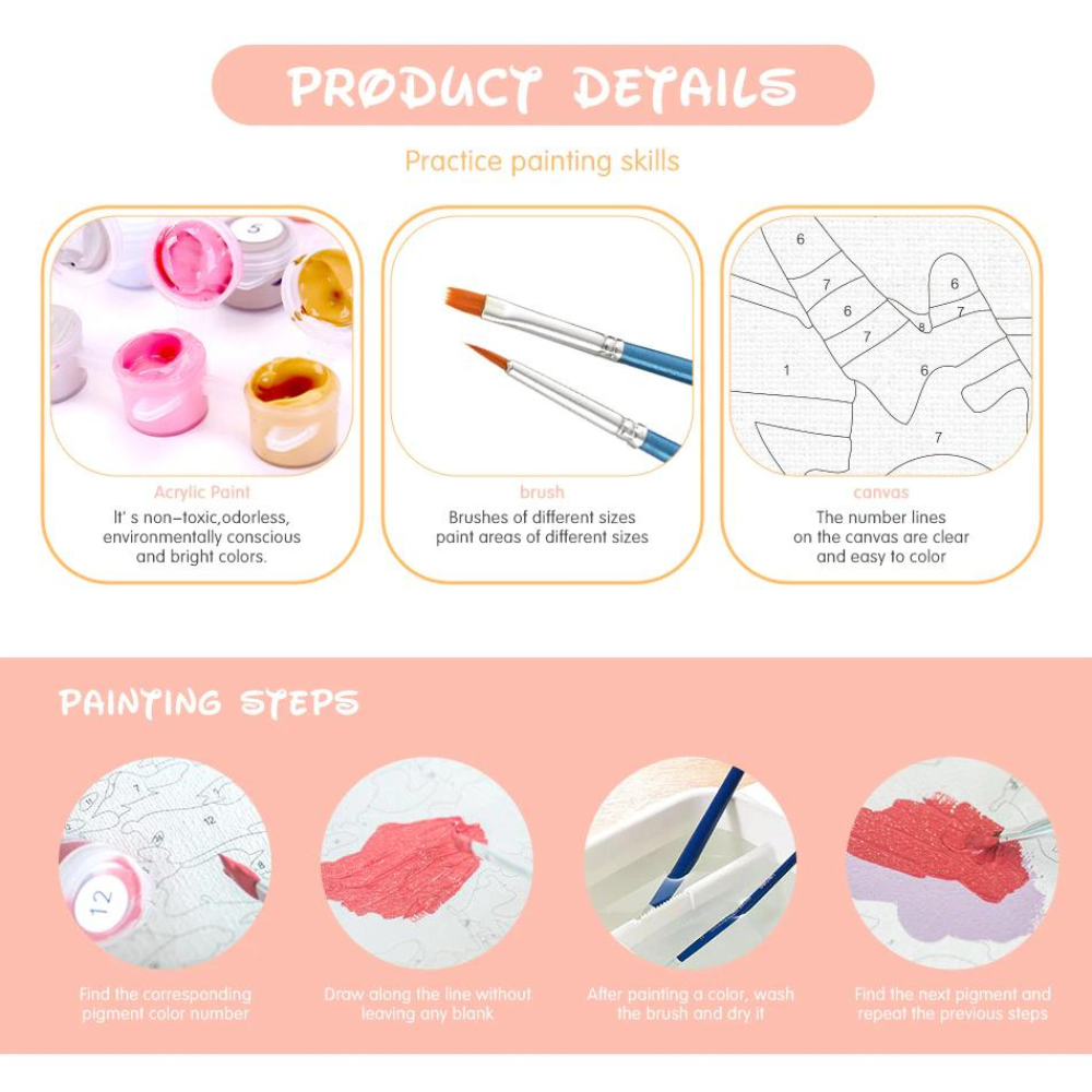 DIY Numbers Painting Kit, Half Face Of Girl - Image 2