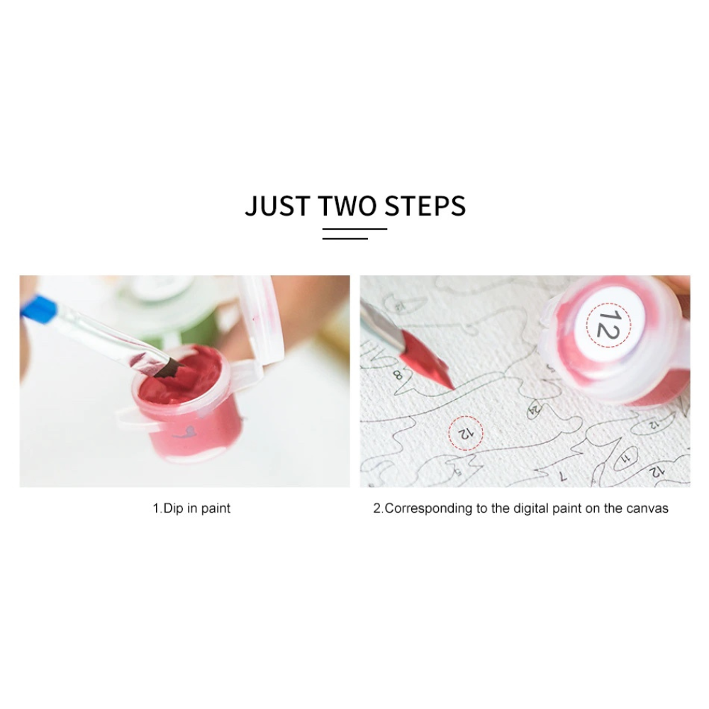 Painting By Numbers Animal Oil Paint Kit, Cute Baby Tiger , Be Curious - Image 2