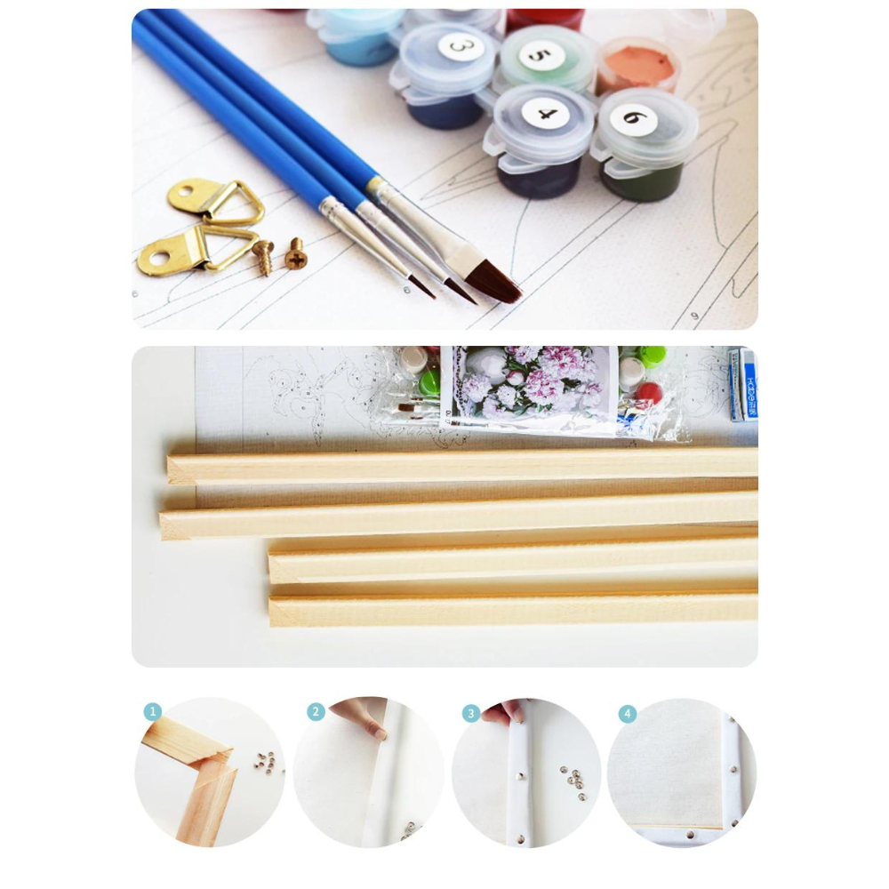 Painting By Numbers Animal Oil Paint Kit, Cute Baby Tiger , Be Curious - Image 3