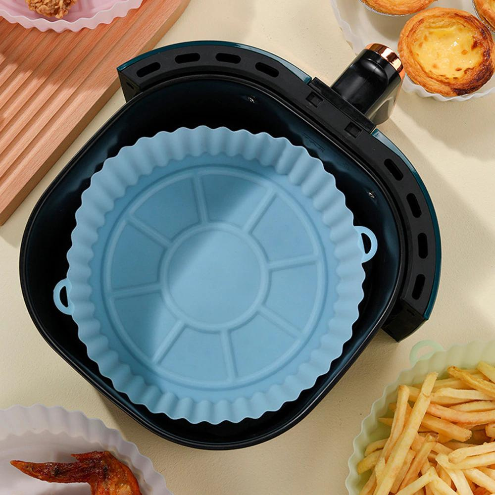 Air Fryers Oven Baking Tray Fried Chicken Basket, Blue - Image 3