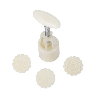 Plastic Mooncake Mold With Moon Cake Stamp, Round