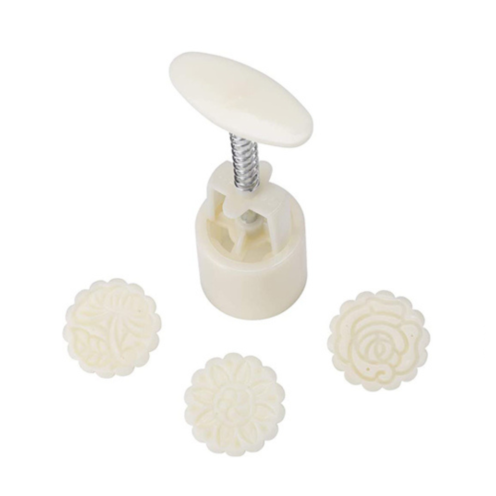 Plastic Mooncake Mold With Moon Cake Stamp, Round