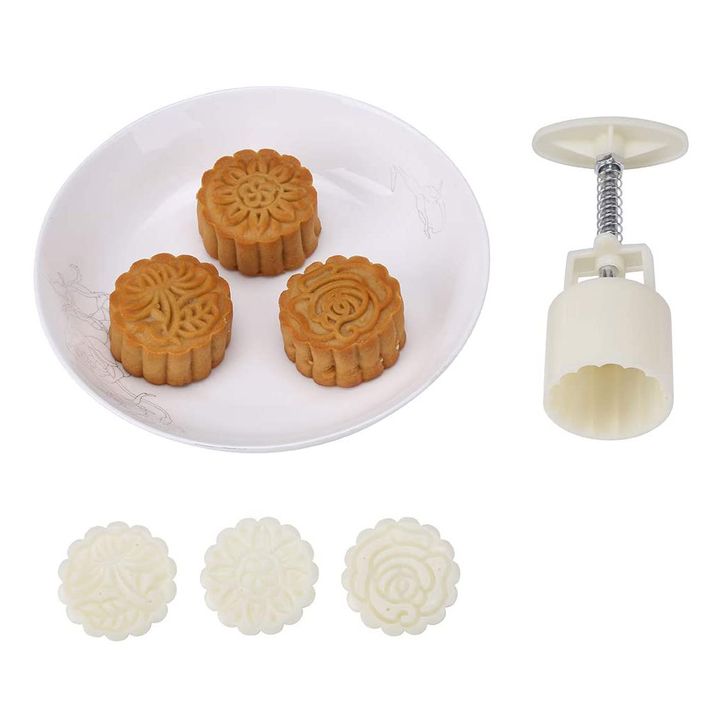 Plastic Mooncake Mold With Moon Cake Stamp, Round - Image 2
