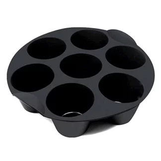 7 Cups Round Cupcake Pan Muffin Tray Cupcake Mold, Black