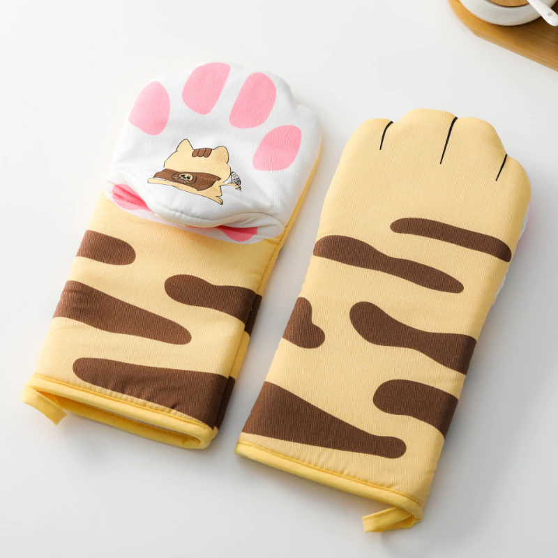 Cute Cat Paws Oven Heat Insulation Gloves, Single