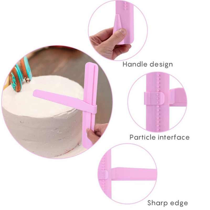 Cake Scraper Surface Smoothing Device Adjustable Edge Decorating Plastic - Image 3