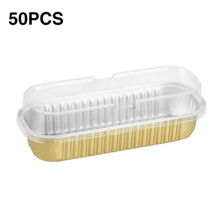 Mini Loaf Baking Pan Rectangle Cupcake, Gold - Image 2