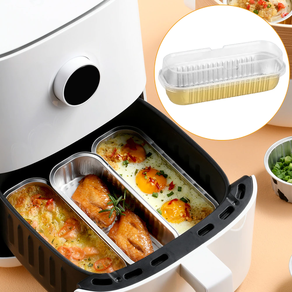 Mini Loaf Baking Pan Rectangle Cupcake, Gold - Image 4