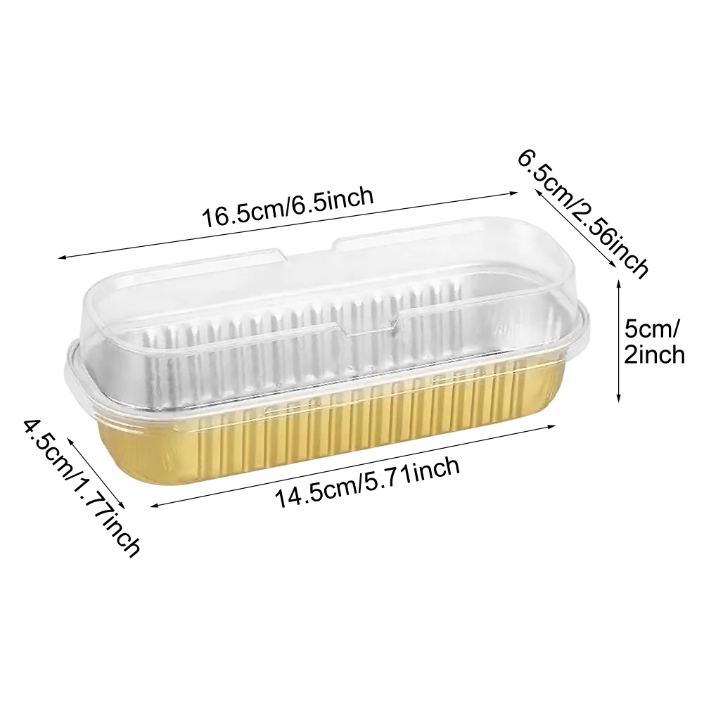 Mini Loaf Baking Pan Rectangle Cupcake, Gold - Image 3