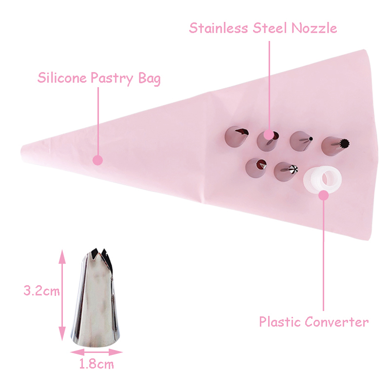 Silicone Kitchen Accessories Icing Piping Cream, Pink - Image 5