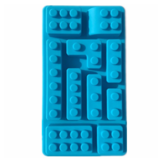 10 Holes Brick Blocks Shaped Rectangular DIY Silicone Mold, Blue