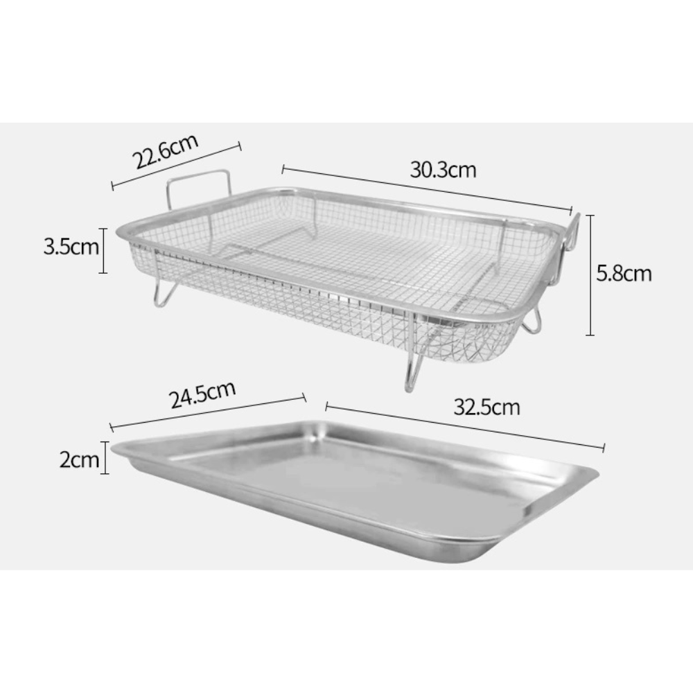 Baking Tray Oil Frying Baking Pan Stainless Steel - Image 2