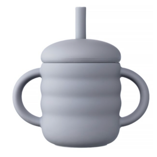 Silicone Cups Straw Thread Cup, Gray