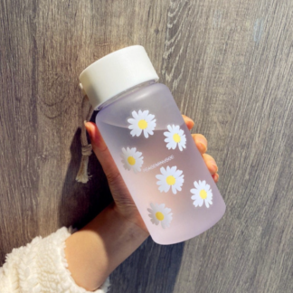Large Mouth Frosted Daisy Portable Hemp Rope Plastic Water Cup