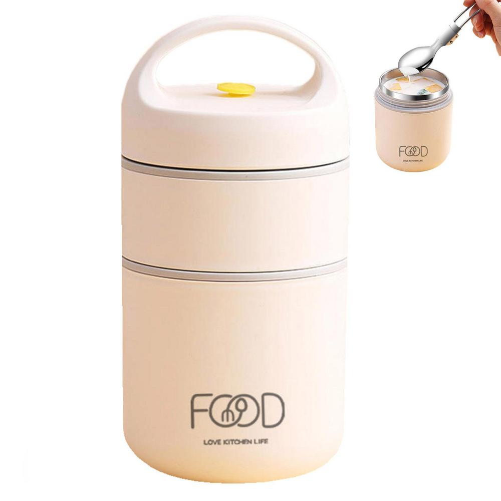 Stainless Steel Lunch Thermos 2-Tier Wall Vacuum Lunch Containers - Image 2