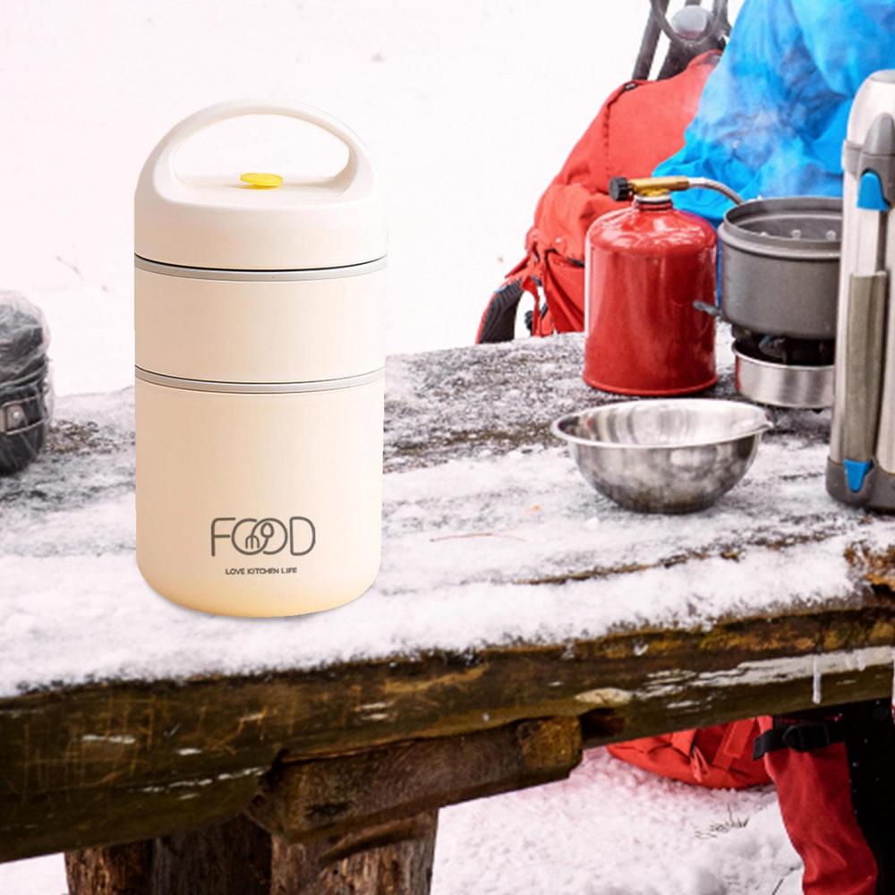 Stainless Steel Lunch Thermos 2-Tier Wall Vacuum Lunch Containers - Image 6