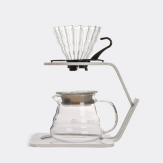 Metal Base Hand Coffee Filter Holder, White