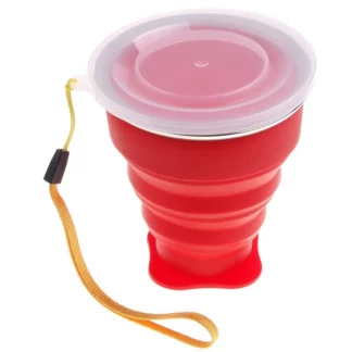 Collapsible Travel Cup Outdoor Portable Folding Camping Cups, Red