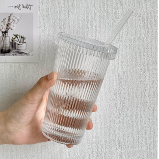 Coffee Mug Simple Stripe Glass Cup
