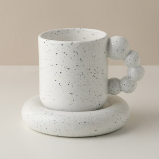 Creative Handmade Rotating Ball Handle Mug, White