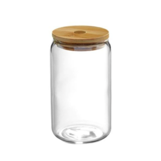 Glass Cup With Lid and Straw Transparent Bubble Tea Cup