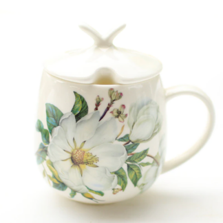 Bone China Coffee Cup, Flower Ceramic Mug