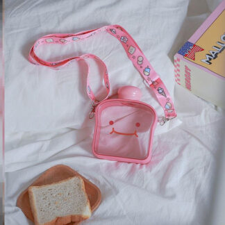 Bread Water Cup With Straw, Pink  Cute