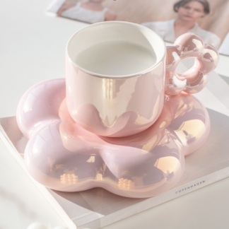 Flower Petal Porcelain Coffee Cup