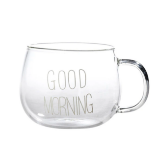 Letter Transparent Glass Cup Creative Coffee Tea, Whiteletters