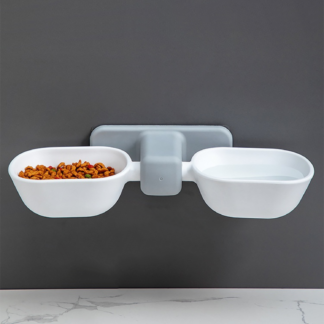 Cat Bowl Double Bowl Cervical Spine Hanging Bowl Gray