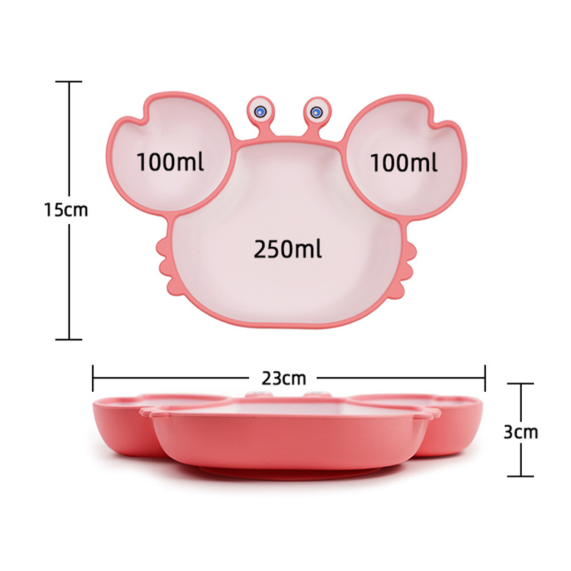 Cute Crab Baby Dishplates Silicone Suction Plate - Image 4