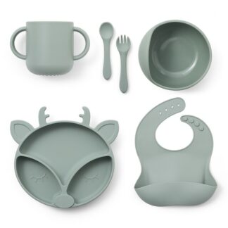 6 Pcs Sage Non-Slip Baby Feeding Set